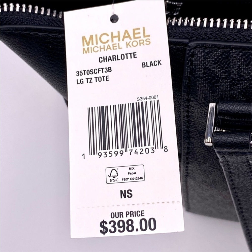 Michael Kors Charlotte LG TZ Tote Black - Picture 10 of 11